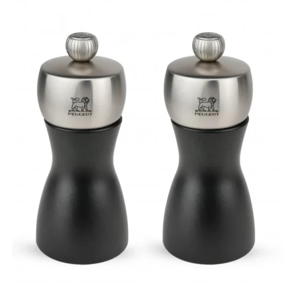 Promo ✔️ Duo Moulin à Poivre et à Sel Fidji 12 cm Noir-Inox Peugeot 🛒 soldes 1