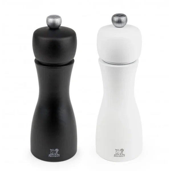 Tout neuf 🔥 Duo Moulin à Poivre et à Sel Tahiti 15 cm Noir et Blanc Peugeot 👏 vente pas cher 1